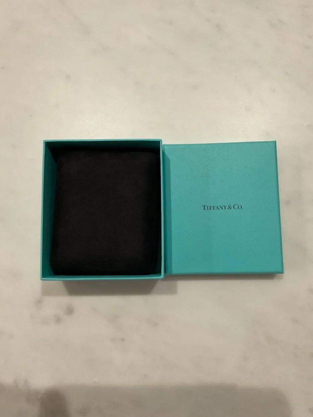 TIFFANY & CO Empty Black Velvet Necklace Bracelet Gift Box Set 4x4